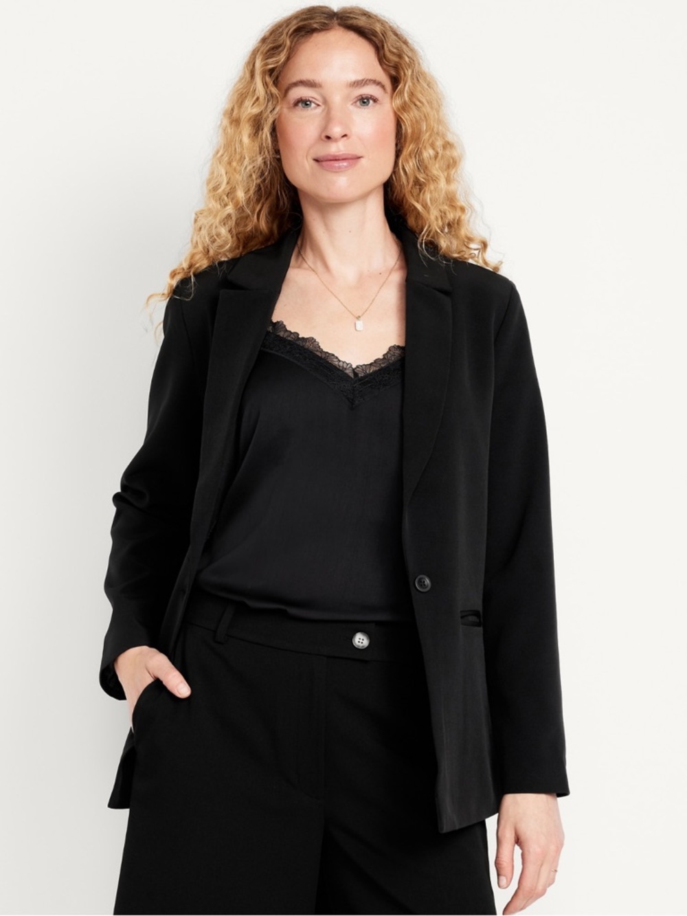 Old Navy Women's Black Single-Button Suit Jacket NWOT